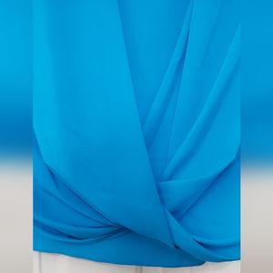 Calvin Klein mock wrap long- or 3/4 length sleeve blouse - Royal Blue - Size 2X